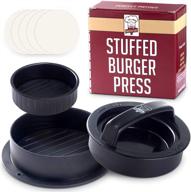 🍔 rzsaida non stick burger press patty maker + 40 wax paper discs | easy to use | dishwasher safe | perfect for stuffed burgers, sliders, regular beef burger | essential kitchen & grilling accessories logo