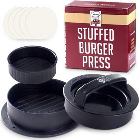 img 4 attached to 🍔 RZSAIDA Non Stick Burger Press Patty Maker + 40 Wax Paper Discs | Easy to Use | Dishwasher Safe | Perfect for Stuffed Burgers, Sliders, Regular Beef Burger | Essential Kitchen & Grilling Accessories