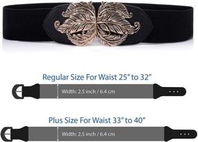 img 1 attached to Stretchy Elastic Fashion Accessary Black_Leaf Women's Accessories for Belts