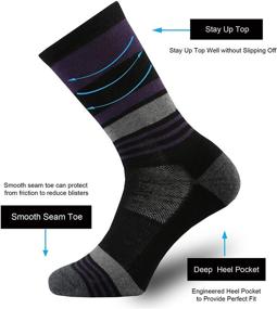 img 2 attached to ONKE Women's 4 Pack of Merino Wool Thermal Hiking Crew Socks: Ultimate Cushioning for Outdoor Trails