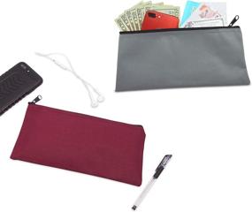img 2 attached to 💰 DALIX Zippered Money Pouch Bank Bag Pencil Marker Bags in Assorted Colors - 24 Pack