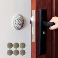 🚪 grey door stopper wall (6 pack) - rubber wall protector for door knobs, 2 inch self-adhesive door stopper wall protector for chair, fridge, cupboards, bathroom, windows logo