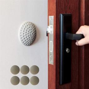 img 4 attached to 🚪 Grey Door Stopper Wall (6 Pack) - Rubber Wall Protector for Door Knobs, 2 Inch Self-Adhesive Door Stopper Wall Protector for Chair, Fridge, Cupboards, Bathroom, Windows