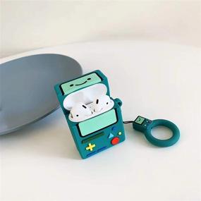 img 1 attached to Милый и защитный чехол MOLOVA для AirPods - дизайн Game Boy 🎮 для детей, подростков, мальчиков, девочек и мужчин - цвет морской волны