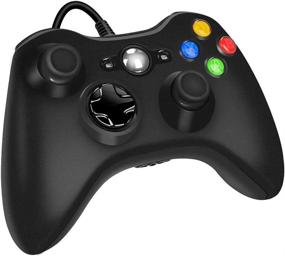 img 1 attached to 🎮 Black Xbox 360 Wired Controller: USB Gamepad for Xbox 360/Slim/PC - High Performance and Versatile