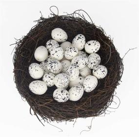 img 1 attached to 🐦 LWINGFLYER 2pcs Handmade Rattan Bird's Nest Crafts for Garden & Home Decor (15cm/5.90inch)