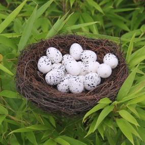 img 3 attached to 🐦 LWINGFLYER 2pcs Handmade Rattan Bird's Nest Crafts for Garden & Home Decor (15cm/5.90inch)