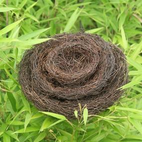 img 2 attached to 🐦 LWINGFLYER 2pcs Handmade Rattan Bird's Nest Crafts for Garden & Home Decor (15cm/5.90inch)
