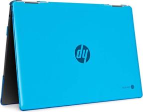 img 2 attached to 💧 mCover Hard Shell Case for 14" HP Chromebook X360 14-DA0000 Series Laptops - Aqua (Not Compatible with Other HP Chromebook & Windows laptops)