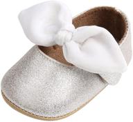 👶 kuner baby girls lace flowers bow mary jane princess shoes - non-slip first walkers shoes logo