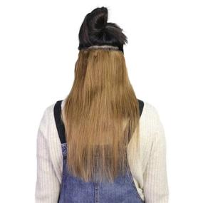 img 4 attached to Enhance Your Look with Isheeny Chestnut Brown Clip in Human Hair Extensions - Straight & Natural 80g Remy Extensions: 14 Inch Length for Thicker & Longer Hair