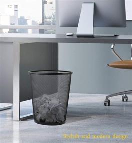 img 1 attached to 🗑️ Enhance Your Space with Greenco GRC2586 Mesh Round Wastebasket Trash Can - 4.5 Gallon, Black (2 Pack)