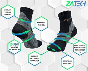 img 3 attached to 🧦 ZaTech Plantar Fasciitis Support Socks with Ankle Compression and Arch Support - Seamless Design