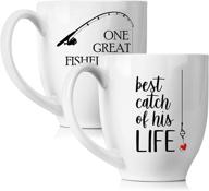 🎣 one amazing fisherman's special catch coffee mugs set - unique wedding or anniversary gift for couples - humorous his and hers cups - 15 oz logo