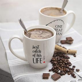 img 3 attached to 🎣 One Amazing Fisherman's Special Catch Coffee Mugs Set - Unique Wedding or Anniversary Gift for Couples - Humorous His and Hers Cups - 15 oz