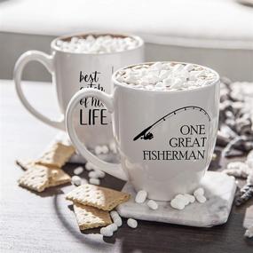 img 2 attached to 🎣 One Amazing Fisherman's Special Catch Coffee Mugs Set - Unique Wedding or Anniversary Gift for Couples - Humorous His and Hers Cups - 15 oz