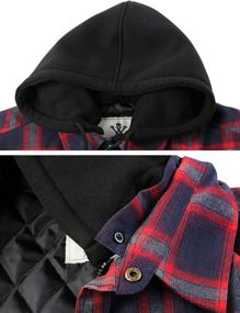 img 1 attached to 🧥 WenVen Sleeve Plaid Fleece Shirt: Stylish Men's Clothing and Shirts for Winter