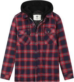 img 4 attached to 🧥 WenVen Sleeve Plaid Fleece Shirt: Stylish Men's Clothing and Shirts for Winter