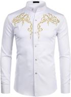 zeroyaa hipster design embroidery mandarin men's clothing: trendy fashion with traditional twist logo