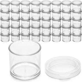 img 4 attached to 🗃️ DecorRack 40 Plastic Mini Containers: Perfect Craft Storage Solution for Beads, Glitter, Slime, Paint, Seeds - Small Clear Empty Cups with Lids