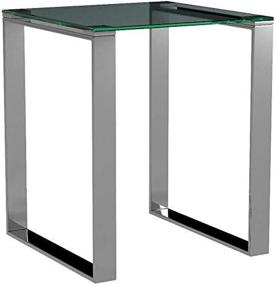 img 1 attached to 🔲 Cortesi Home Remi Glass End Table - Contemporary Square Design with Chrome Finish