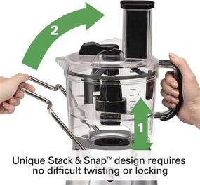 img 3 attached to 🍽️ Hamilton Beach 8-Cup Food Processor & Vegetable Chopper with Adjustable Slicing Blade, Built-in Bowl Scraper & Storage Case - Stack & Snap, Silver (70820)