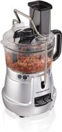 🍽️ hamilton beach 8-cup food processor & vegetable chopper with adjustable slicing blade, built-in bowl scraper & storage case - stack & snap, silver (70820) логотип