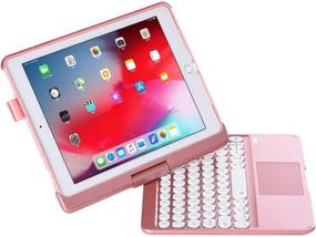 img 3 attached to Zoof Case iPad Keyboard Case 9.7 - Compatible with iPad 2018/2017/Pro/Air 2 & 1 - 360° Rotatable Backlit 7 Magical Colors - Touchpad - Thin & Lightweight - Rose Gold