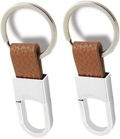 img 2 attached to 🗝️ Detachable Leather Mountaineering Keychains with Keychain Attachment