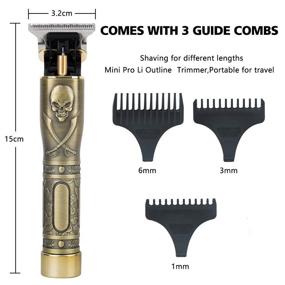 img 3 attached to Pro T Outline Clippers: Cordless Rechargeable Baldheaded Hair Trimmer Set for Men - Zero Gapped Precision Cutting with T Blade