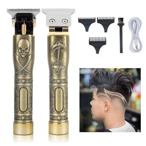 img 4 attached to Pro T Outline Clippers: Cordless Rechargeable Baldheaded Hair Trimmer Set for Men - Zero Gapped Precision Cutting with T Blade