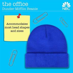 img 1 attached to 📎 Dunder Mifflin Office Paper Company Cuffed Blue Knit Beanie Hat - One Size