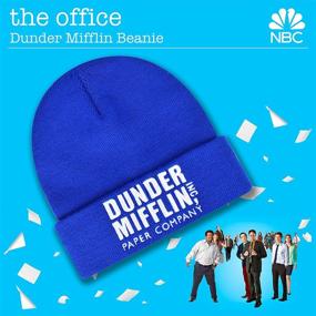 img 3 attached to 📎 Dunder Mifflin Office Paper Company Cuffed Blue Knit Beanie Hat - One Size