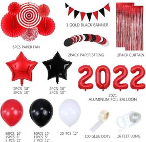 img 3 attached to 2022 Red and Black Balloon Garland Arch Kit for New Year's Eve Party Supplies and Graduation Decorations