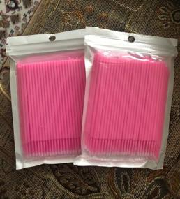 img 1 attached to 💖 200 Pink Micro Swab Lint Tattoo Permanent Brushes, Microblading Supplies - OKDeals