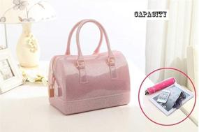 img 1 attached to 💎 Transparent Crystal Glitter Top-Handle Handbag for Women: Pillow Shaped Design - Includes Wallet