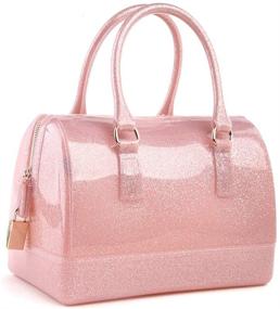 img 3 attached to 💎 Transparent Crystal Glitter Top-Handle Handbag for Women: Pillow Shaped Design - Includes Wallet