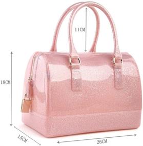 img 2 attached to 💎 Transparent Crystal Glitter Top-Handle Handbag for Women: Pillow Shaped Design - Includes Wallet