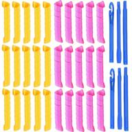 30pcs 55cm wave hair roller for long hair, diy magic hair curlers with no heat, hair roller styling tools for women - includes 2 sets of hooks (55cm/22'') logo