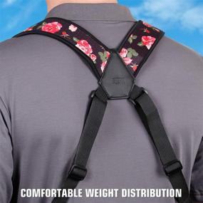 img 1 attached to 📷 USA GEAR DSLR Camera Strap Chest Harness - Floral Neoprene Pattern with Quick Release Buckles, Accessory Pockets - Compatible with Canon, Nikon, Sony and More Point and Shoot Mirrorless Cameras