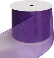 duoqu 2 inch wide shimmer sheer organza ribbon 20 yards purple: elegant and versatile craft ribbon logo