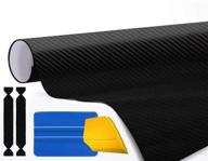 🏎️ premium 3m 1080 carbon fiber black air-release vinyl wrap roll kit - 1ft x 5ft size logo