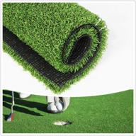 🏌️ premium synthetic golf mat: versatile outdoor/indoor putting green turf (0.47" custom size) - perfect for home/backyard practice & décor logo