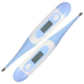img 4 attached to 🌡️ Точный цифровой ЖК-термометр для детей и взрослых - оральный/подмышечный/ректальный термометр подмышечным показателем, 2 шт. (светло-синий)