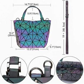 img 2 attached to Geometric Luminous Handbags Holographic Reflective Women's Handbags & Wallets and Shoulder Bags