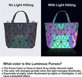 img 3 attached to Geometric Luminous Handbags Holographic Reflective Women's Handbags & Wallets and Shoulder Bags