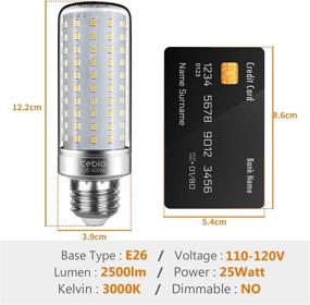 img 3 attached to 💡 Tebio E26 LED Corn Bulb 25W - Middle Edison Screw Candle Bulb