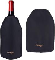 🍾 newgo wine cooler sleeve - reusable wine ice pack sleeve for champagne & wine bottles - keep wine cool & chilled - black логотип