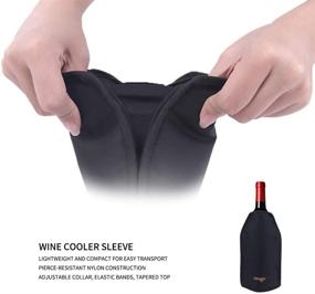 img 3 attached to 🍾 NEWGO Wine Cooler Sleeve - Reusable Wine Ice Pack Sleeve for Champagne & Wine Bottles - Keep Wine Cool & Chilled - Black