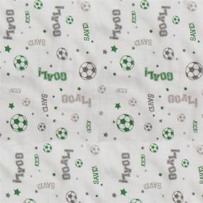 img 1 attached to Bacati Soccer Muslin 2 Piece Security Blankets: A Winning Combo in Green/Grey!